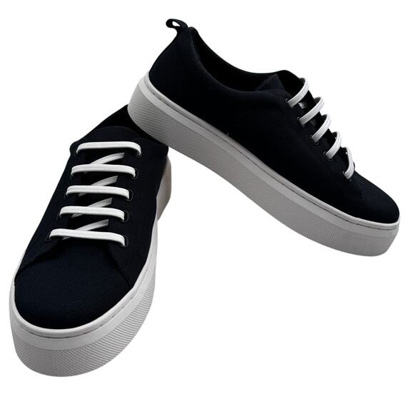 ABEO Jumpstreet Bungee Black Canvas Platform Comfort Sneakers Shoes Women's 8.5 - Picture 1 of 9